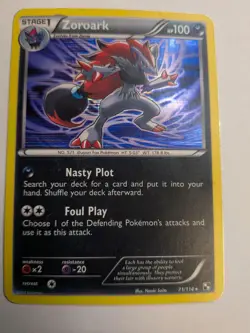 Pokemon Black and White Zoroark 71/114 Rare Reverse Holo - Image 1