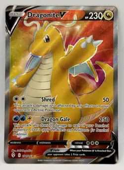 Dragonite V (Full Art) 191/203 SWSH07: Pokemon Evolving Skies Holo NM - Image 1