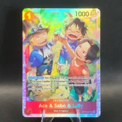 One Piece Ace & Sabo & Luffy OP13-007 SR Carrying On His Will Holo Playset of 4x - Image 2
