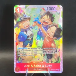 One Piece Ace & Sabo & Luffy OP13-007 SR Carrying On His Will Holo Playset of 4x - Image 3