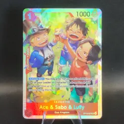 One Piece Ace & Sabo & Luffy OP13-007 SR Carrying On His Will Holo Playset of 4x - Image 4