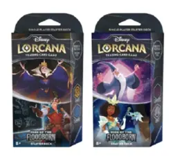 Lorcana Rise of the Floodborn Starter Deck Set of 2 - Brand New + Sealed Disney - Image 1
