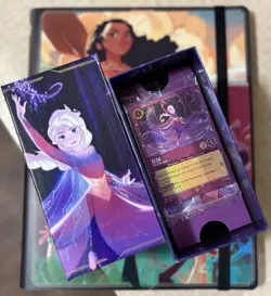 Disney Elsa Lorcana TCG Deck Box Cardboard Purple Frozen Elsa Collectible - Image 1
