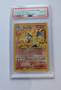 2021 Pokemon Charizard Holo Rare 4/102 Celebrations PSA 10 Gem Mint Graded Card - Image 1