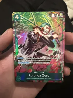 One Piece TCG OP-15/EB04 Roronoa Zoro OP13–037 Treasure Rare - Image 1