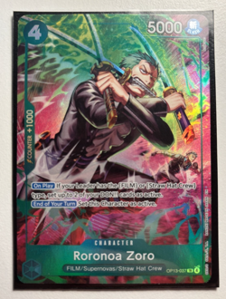One Piece TCG OP-15/EB04 Roronoa Zoro OP13–037 Treasure Rare - Image 1