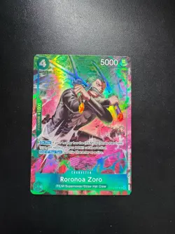 One Piece TCG OP-15/EB04 Roronoa Zoro OP13–037 Treasure Rare - Image 1