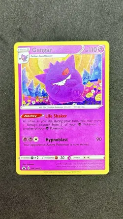 Pokemon Gengar Sword and Shield Promo Cosmo Holo Card #TG06 NM/M - Image 1