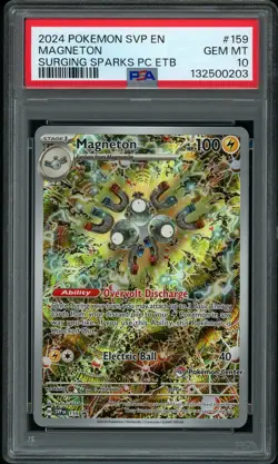 PSA 10 GEM MINT Magneton 159 Surging Sparks Pokemon Center ETB Pokemon Card - Image 1