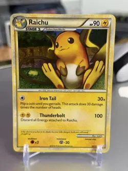 Raichu 10/123 HeartGold & SoulSilver Holo MP Pokemon Card - Image 1