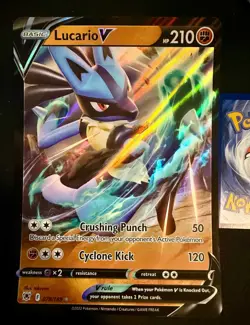 Lucario V 078/189 JUMBO Astral Radiance Sword & Shield ULTRA RARE Pokemon Card - Image 1