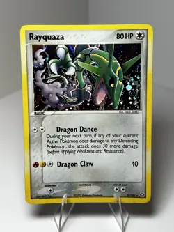 2005 Pokemon TCG Rayquaza EX Emerald Holo Card 9/106 Rare - Image 1