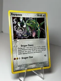 2005 Pokemon TCG Rayquaza EX Emerald Holo Card 9/106 Rare - Image 2