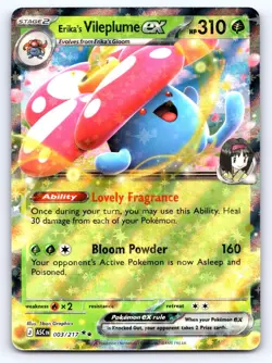 Erika's Vileplume ex 003/217 Double Rare ME: Ascended Heroes Pokemon Near Mint - Image 1
