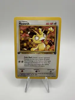 1st Edition Meowth 62/82 Team Rocket Common Vintage WOTC Pokemon TCG LP - Image 1