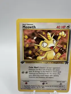 1st Edition Meowth 62/82 Team Rocket Common Vintage WOTC Pokemon TCG LP - Image 2