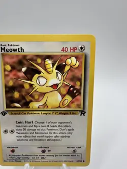 1st Edition Meowth 62/82 Team Rocket Common Vintage WOTC Pokemon TCG LP - Image 3