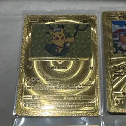 Set of 6 Pokemon Pikachu Cosplay Gold Foil Fan Art NM - Excellent Condition - Image 2