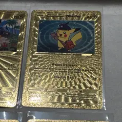 Set of 6 Pokemon Pikachu Cosplay Gold Foil Fan Art NM - Excellent Condition - Image 4