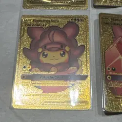 Set of 6 Pokemon Pikachu Cosplay Gold Foil Fan Art NM - Excellent Condition - Image 5