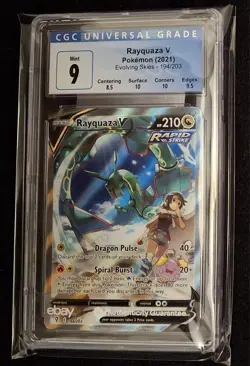 Pokemon Rayquaza V 194/203 Evolving Skies Full Art Ultra Rare Holo CGC 9 - Image 1