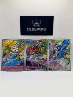 Rowlet 43 Litten 44 Popplio 45 Pokemon First Partner Illustration Collection NM - Image 1
