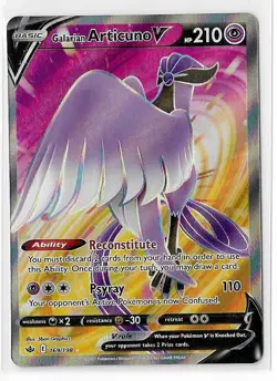 Galarian Articuno V 169/198 Chilling Reign Sword & Shield Full Art Pokemon NM - Image 1