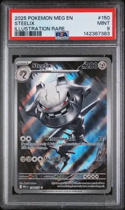 Pokemon Steelix Me01 Mega Evolution Illustration Rare 150/132 Holo PSA 9 2025 - Image 1