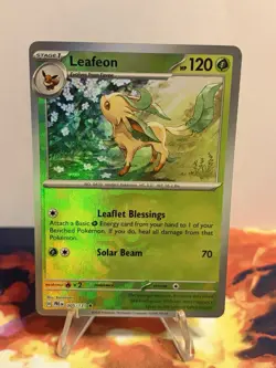 Pokemon TCG Leafeon 005/131 Prismatic Evolutions Master Ball Reverse Holo - Image 2