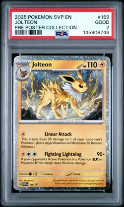 2025 POKEMON SVP EN-SV BLACK STAR PROMO #169 JOLTEON PSA 2 - Image 1