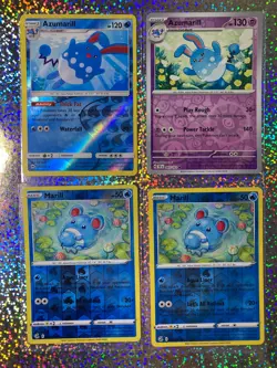 Pokemon TCG Reverse Holo: Burning Shadows 35/147 Azumarill; 058/264 Marll - Image 1