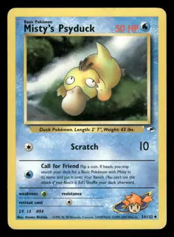 Misty's Psyduck 54/132 HP Uncommon Gym Heroes 2000 Pokemon TCG - Image 1