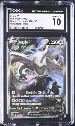 CGC 10 GEM MINT Lugia V 186/195 Alternative Alt Art Ultra Silver Tempest Pokemon - Image 1