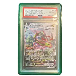 PSA 10 GEM MINT Rayquaza VMAX 218 Evolving Skies Pokemon Card - Image 1
