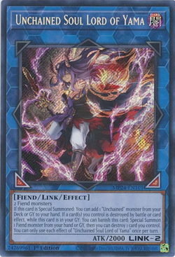YUGIOH (MISPRINT) Unchained Soul Lord of Yama MP24-EN101 Secret Rare - Image 1