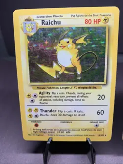 Pokemon TCG Raichu Vintage Holo Rare Collector's Lot WOTC 1999 Base Set & Fossil - Image 2