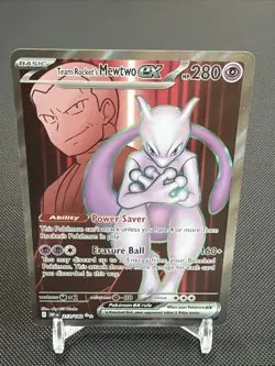Pokemon Mewtwo EX TCG Team Rockets 213/182 Full Art Destined Rivals - Image 1