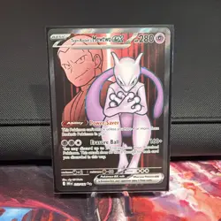 Pokemon Mewtwo EX TCG Team Rockets 213/182 Full Art Destined Rivals English - Image 1
