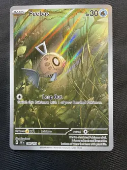 Pokemon Feebas 198/191 Sv08: Surging Sparks Illustration Rare Full Art Holo Card - Image 1