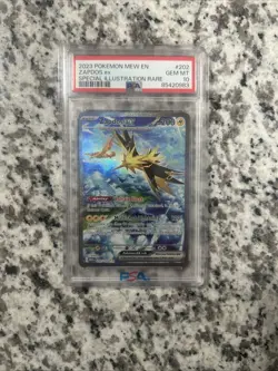 Pokemon Zapdos EX TCG Scarlet & Violet 151 Sir Holo Card 202/165 PSA 10 Gem Mint - Image 1