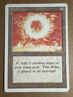 Magic the Gathering Sol Ring Revised Edition Regular Card LP Vintage 1994 - Image 1