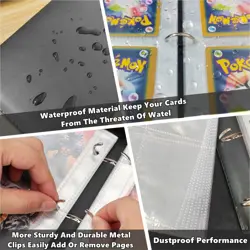 Trading Card Binder 4 Pocket,400 Pockets Card Binder for Pokemon Cards with Z... - Image 4