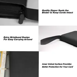 Trading Card Binder 4 Pocket,400 Pockets Card Binder for Pokemon Cards with Z... - Image 5