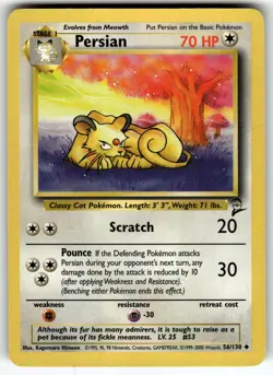 Persian 056/130 Base Set 2 LP Pokemon Card TCG - Image 1