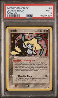 Jirachi 9/107 EX Deoxys Holo PSA 9 Mint Pokemon Card - Image 1