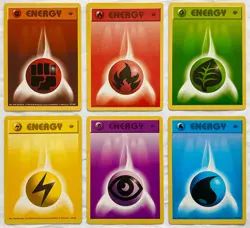 Pokemon 1st EDITION SHADOWLESS Energy Cards #97-102 - 6 Card Lot - NM to Mint! - Image 1