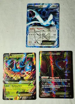 Pokemon EX Mega Evolution Holo 3 Card Lot Lugia EX M Heracross EX Hydreigon EX - Image 1
