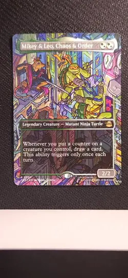Mikey & Leo, Chaos & Order (Borderless) [TMT - 200] - NM [Normal] TCG MTG - Image 1