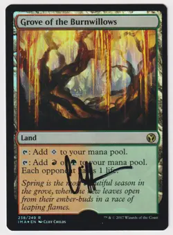 Signed FOIL Grove of the Burnwillows Proof Sketch LP Artist Cliff Childs MTG AP! - Image 2