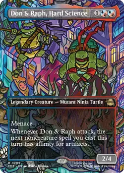 x1 Don & Raph, Hard Science - Foil - Borderless R MTG Teenage Mutant Ninja Turtl - Image 1